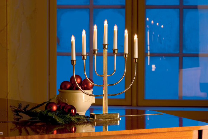 Adventsljusstake 7-armad Metall Mässing Konstsmide